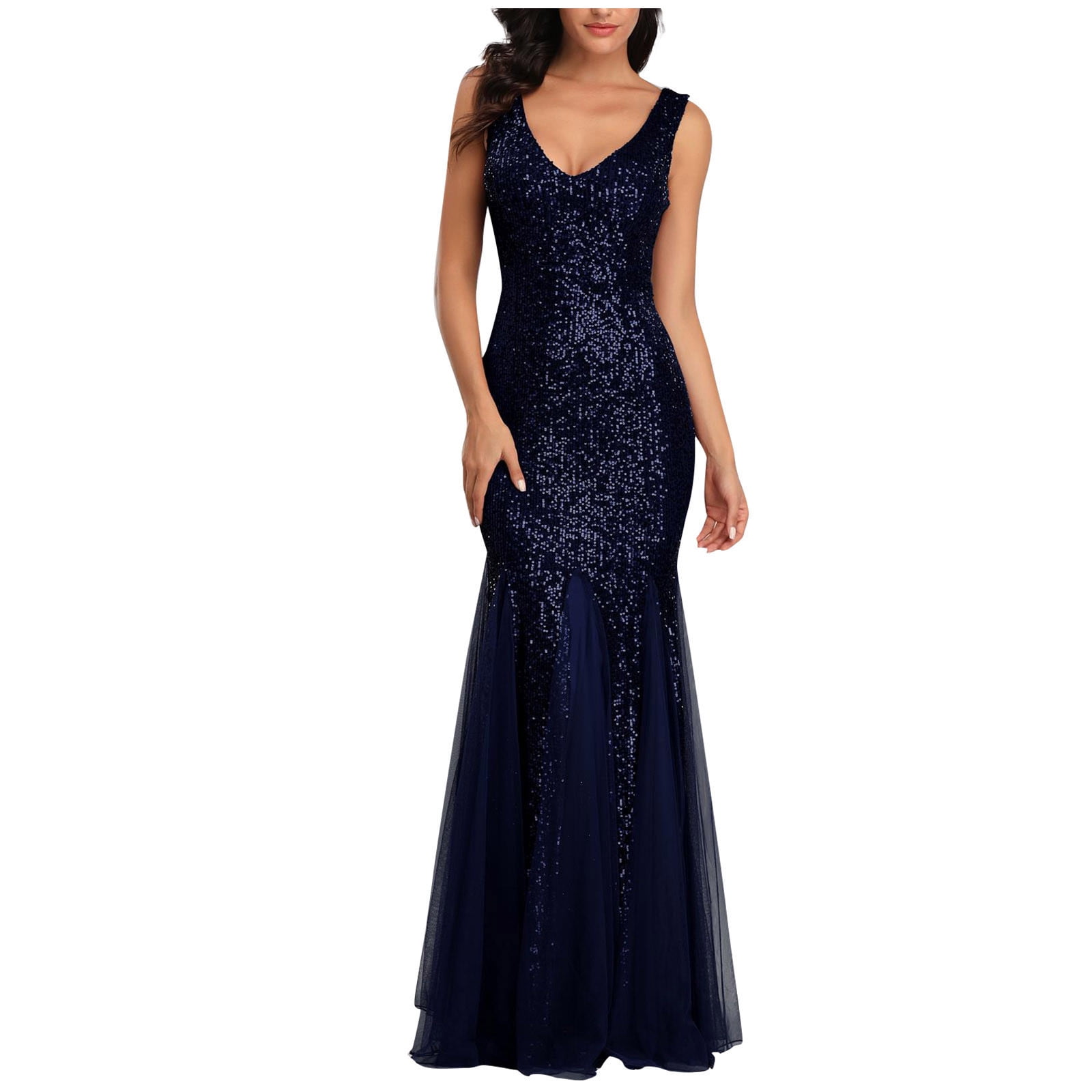 Dresses for Women 2022 Black Dress Women's Sequins Slim Fit Fishtail