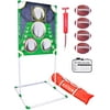 Casy Football & Baseball Toss Games Available in Football Red Zone Challenge or Baseball Pro Pitch Challenge Choose Between Backyard Toss or Door Hang Targets