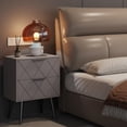thumbnail image 5 of Nightstand with 2 Drawers, Grey Bedside Table, Wooden Side Table, Modern Style Night Stand End Table Drawer Dresser for Living Room Bedroom MLBZ09GU, 5 of 13