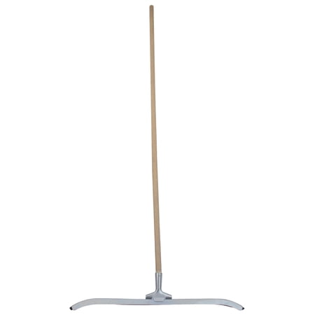 MARSHALLTOWN Asphalt Squeegee, 24 Inch Neoprene Curved Blade, 60 Inch Wood Handle, Spread Sealer Over Asphalt, Reversible, RED700247