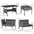 thumbnail image 3 of Outsunny 6 Pieces Patio Furniture Set Outdoor Dining Set Khaki, 3 of 10