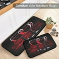 thumbnail image 5 of SKYSONIC Wine Rose Flower Kitchen Rugs Set of 2, Romantic Floor Runner Area Rug Washable Carpet Mat Perfect for Living Room Bedroom Entryway, 5 of 7