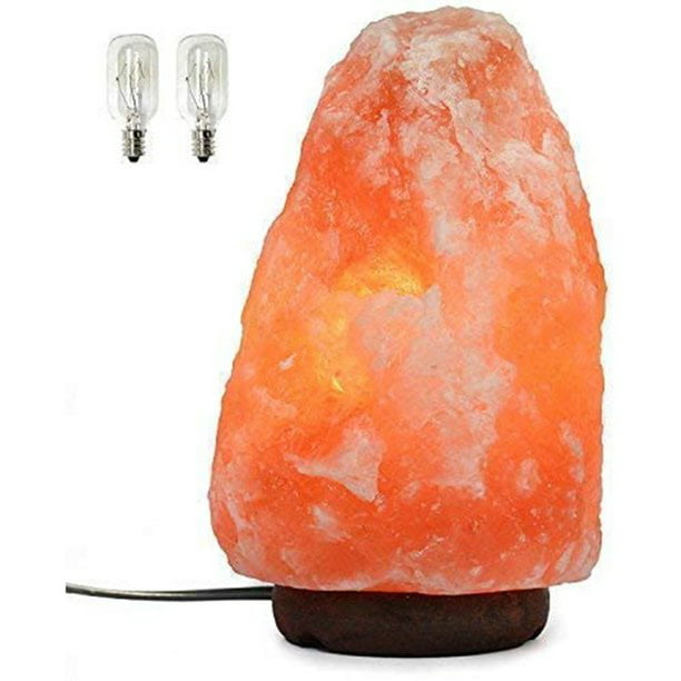 handling Meningsfuld besejret Spantik 7 inch Himalayan Salt Lamp with Dimmer Cord - Night Light Natural  Crystal Rock Classic Wood Base Authentic from Pakistan - Walmart.com