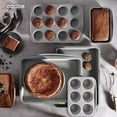 thumbnail image 5 of Carote 9 Pc Stackable Nonstick Bakeware Set, Includes Cookie Sheet, Muffin, Bread, Cake, Loaf and Roasting Pans, Gray and Blue, 5 of 7
