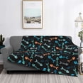 thumbnail image 2 of Naloa Little Fish Skeleton Flannel Blankets - Thick and Warm Blanket for Winter, Soft Fuzzy Plush King Blanket for All Seasons80"x60", 2 of 6