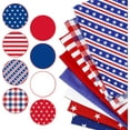 thumbnail image 3 of 8Pcs Patriotic Cotton Fabric Bundles Red Blue White Star Stripe Fat Quarters 4th of July Quilting Patchwork for Independence Day DIY Handmade Craft Party Decor, 10 x 10 Inch, 3 of 5