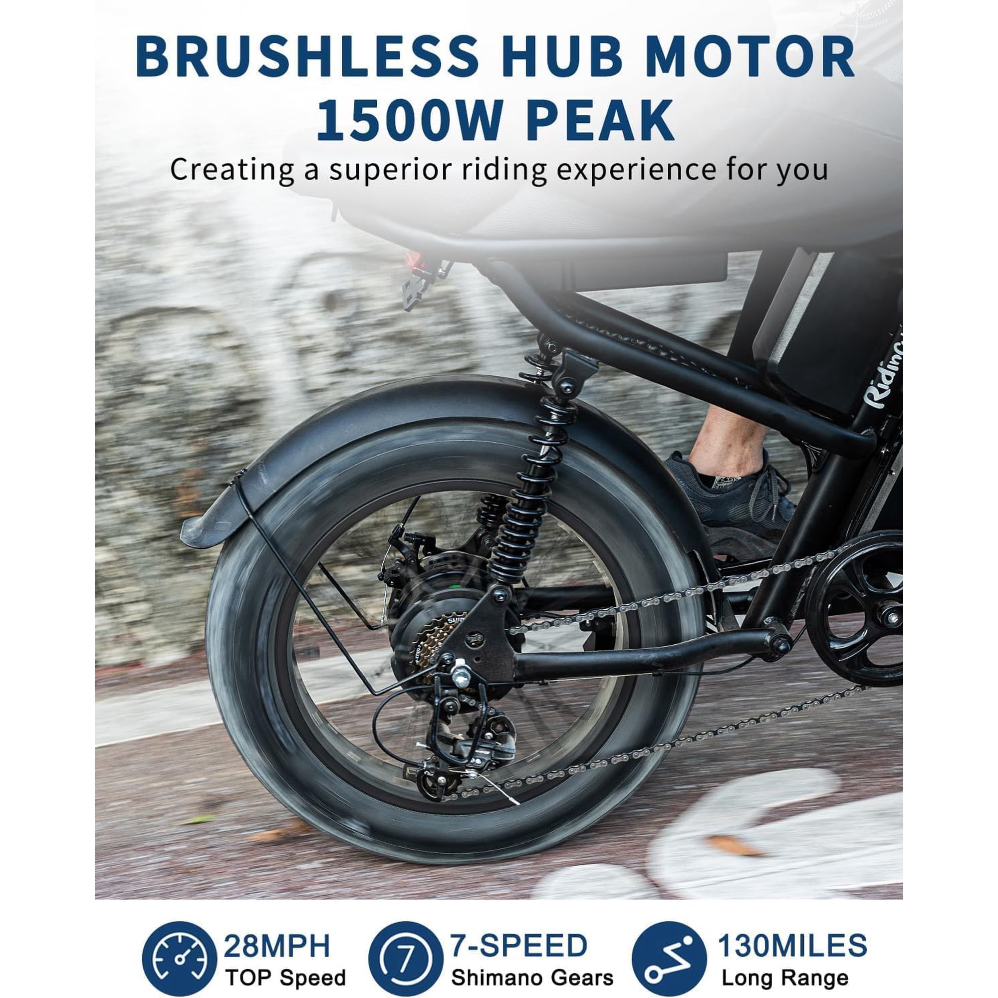 Riding'times Z8PRO/Z8S Moped Style Ebike | 1500W Motor, 31.2AH Battery, 20" Fat Tires, Full Suspension, Up To 150 Miles Range