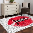 thumbnail image 4 of Lipprint Texture Washable Area Rugs 4'x6', Love Letter Texture Retro Low Pile Throw Living Room Rug Non-Slip Sturdy Edge Binding Carpet for Indoor Entryway Bedside Kitchen, 4 of 9