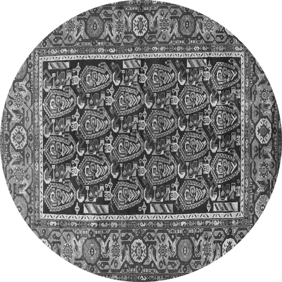 Ahgly Company Indoor Round Persian Gray Traditional Area Rugs, 5' Round