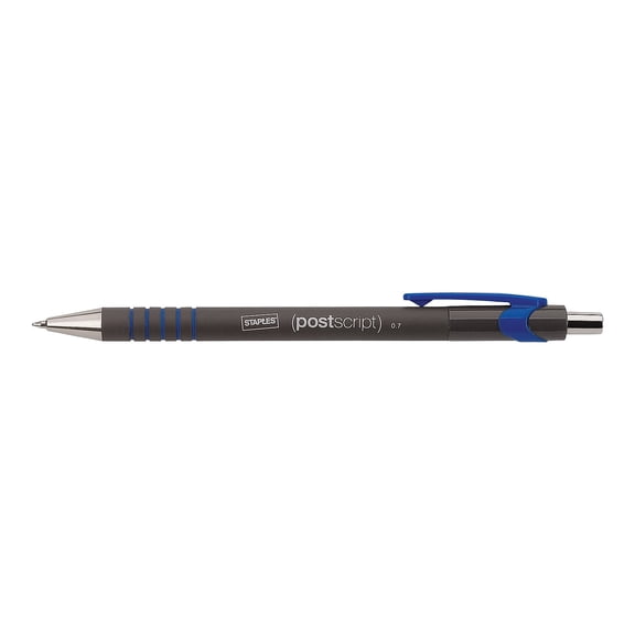 Staples Postscript Retractable Ballpoint Pens Fine Point Blue Ink 36/Carton 18266-CCVS