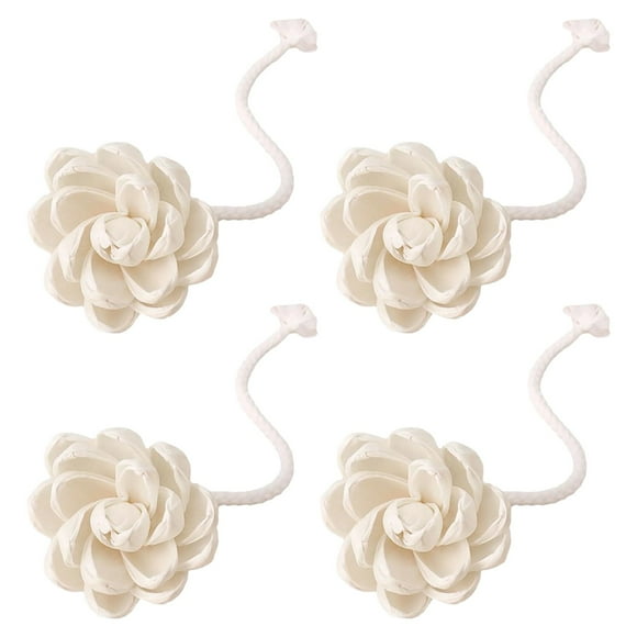 Fall Decor Outdoor Porch Stylish Office Decor Desktop Ornament Fire Aromatherapy Herb Flower.4 Pieces Diffused Flower With Cotton Thread Wood Rose Fire Aromatherapy Oil Fragrance Diffused Home