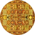 thumbnail image 1 of Ahgly Company Machine Washable Indoor Round Persian Yellow Traditional Area Rugs, 7' Round, 1 of 4