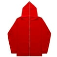thumbnail image 4 of PMVFHDE Hoodies for Men Winter Solid Color Daily Casual Loose Long Full Zip Pocket Pullover Hooded Jacket Red,XL, 4 of 4