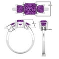 thumbnail image 4 of Dazzlingrock Collection Princess Amethyst 3 Stone Engagement Ring for Women (Color Purple, Clarity Moderately Included) in 14K White Gold, Size 7.5, 4 of 6