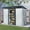 White+Black, variant on IMagacFun 8x6 Metal Outdoor Storage Shed with Floor Base and Lockable Sliding Doors & Transparent plate for Garden Backyard Patio Lawn Coffeek