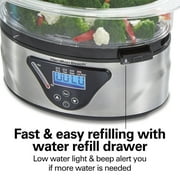 Hamilton Beach Digital Food Steamer, Vegetable Steamer and Rice Cooker, Programmable, 5.5 Qt., Black