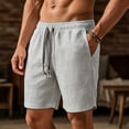 thumbnail image 2 of Hurxie Men's Casual Shorts 7 Inch Elastic Waist Drawstring Lightweight Summer Beach Shorts with Pockets Gray,XL, 2 of 5