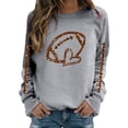 thumbnail image 3 of TIANZEN Full Sleeve Crewneck Sweatshirts For Women Long Sleeve Football Graphic Printed Hoodless Pullover Sweatshirts Top Blouse Hoodie Women Full Zip, 3 of 4