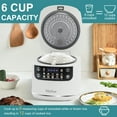 thumbnail image 6 of Bluebow Digital Rice Cooker, 6-Cup/2.1QT Small Rice Maker, 10 Presets, 24-Hour Delay Timer & Keep Warm, Non-Stick Inner Pot, White, 6 of 7