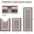thumbnail image 2 of Pauwer 3 Piece Bath Mat Set Bathroom Rugs, Non Slip Plush Bathroom Mats, Absorbent Shaggy Bathroom Rug Set with U-Shaped Contour Toilet Mat for Bathroom Bedroom Living Room, 2 of 7