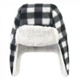 thumbnail image 3 of Hudson Baby Infant and Toddler Fleece Trapper Hat and Mitten 2pc Set, Black White Plaid, 18-24 Months, 3 of 3