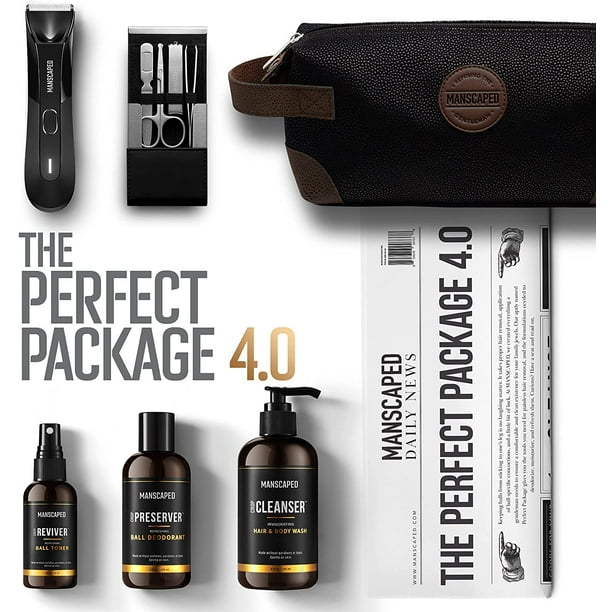 MANSCAPED™ Perfect Package 4.0 Kit Contains: The Lawn Mower™ 4.0 Electric  Trimmer, Ball Deodorant, Body Wash, Performance Spray-on-Body Toner, Four  ...