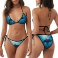 thumbnail image 3 of Kdxio Ocean Dolphin Fish School for Women's Two-Piece Swimsuit Adjustable Ties Removable Cups Beachwear for Pool Vacation, 3 of 6