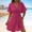 Hot Pink, variant on Daiosportswear Swimsuit Cover Ups Women'S Bathing Suit V Neck Ruffle Sleeve Soft Coverups Dress,Cover-Up for Women Watermelon Red 6(M)