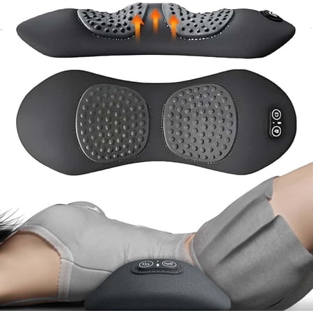 Triple Fusion Back Massager, Upgraded 3 in 1Back Massager with Warming, Gentle Pulling & Vibration Functions, Relieves Pressure, 135° Ergonomic Contour (Black)