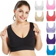 thumbnail image 6 of Women Plus Size Solid Color Wire-Free Sport Bra with Pads 2XL 3XL 4XL(US size), 6 of 6