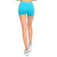 thumbnail image 3 of Gilbins 2 Pack Women's Seamless Stretch Yoga Exercise Shorts Aqua, 3 of 3