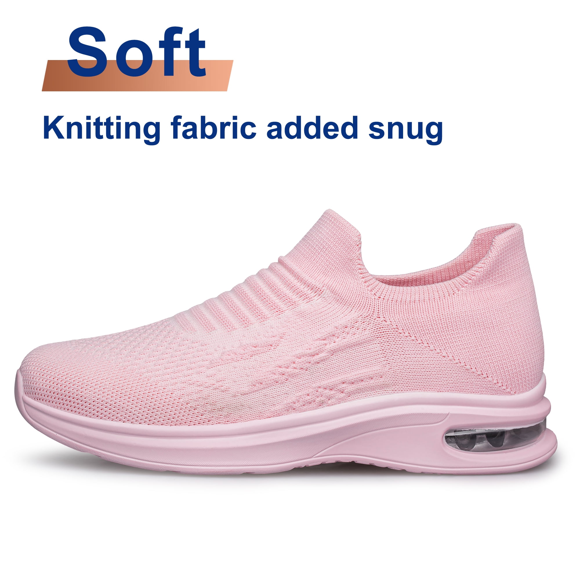 vibdiv Walking Shoes for Women Comfort Non Slip Tennis Shoes Workout Travel Gym Sneakers zapatos para mujer Pink Size 8