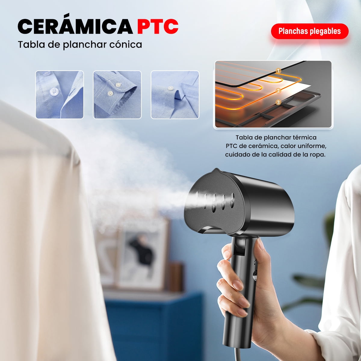 Electric Hanging Handheld Garment Steamer for Clothes, Travel Home Portable Handheld Design, Strong Penetrating Steam
