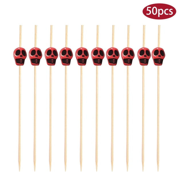 Cqxid Wine Rack Decoration Under $5 50pc Bamboo Pick Buffet Fruit Fork Party Dessert Stick Cocktail Skewer