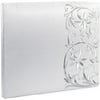Heartland Contrasting 12" x 12" Embroidered Postbound Album White Album/Metallic Silver Thread