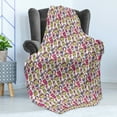 thumbnail image 4 of Owl Print Soft Flannel Fleece Throw Blanket, Various Halloween-Themed Colorful Creatures in Floral Details or Motifs, Cozy Plush for Indoor and Outdoor Use, 70" x 90", Multicolor, by Ambesonne, 4 of 5