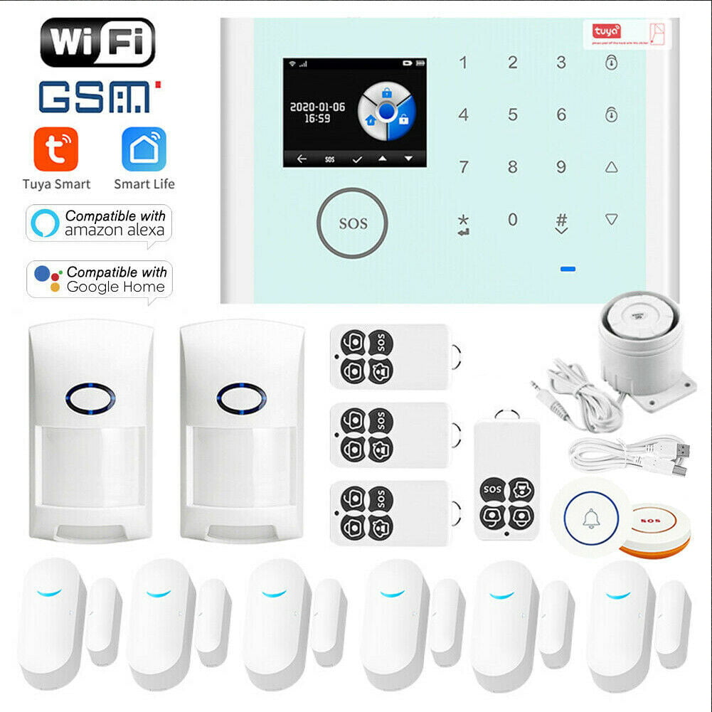 kom over Tredive tryk Wireless Home Security Alarm System Optional 24/7 Professional Monitoring  Kit Compatible with Alexa and Google Assistant - Walmart.com