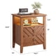 thumbnail image 2 of Led night stand - 2 almacenamiento cajones, stable madera legs, rural style v-shaped design y abiertos almacenamiento estante - rustic madera bedside mesa dormitorio y sala estar (1 piece, brown), 2 of 7