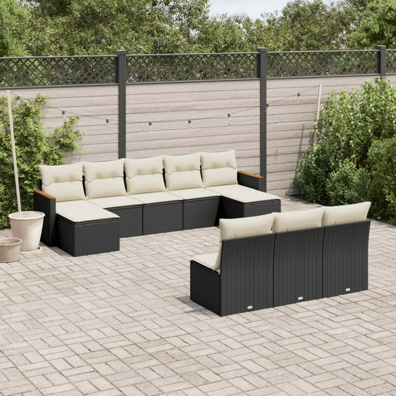 vidaXL Garden Sofa Set Black