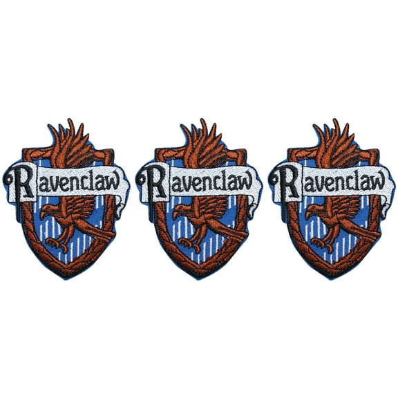 HP Ravenclaw Crest 3" Tall Embroidered Iron on Patch Set of 3