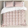 thumbnail image 1 of Bacon Duvet Cover Set King Size, Delicious High Protein and Fat Meal Pattern on White Background, Decorative 3 Piece Bedding Set with 2 Pillow Shams, Pale Maroon Burnt Orange White, by Ambesonne, 1 of 3