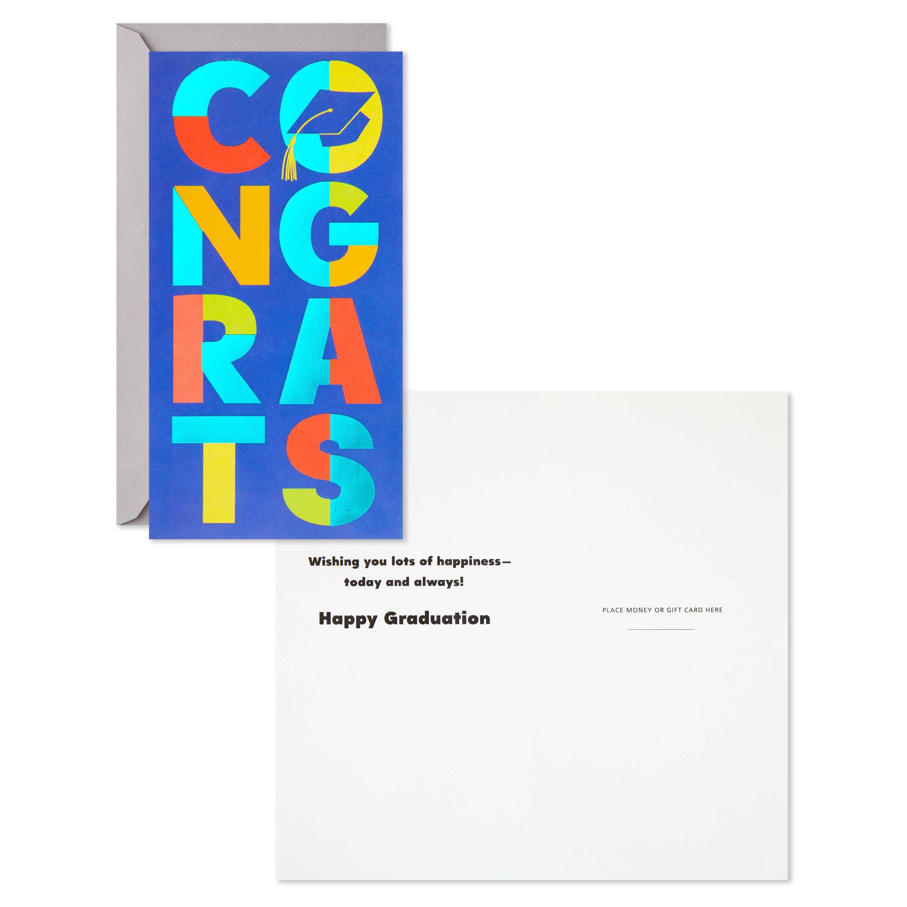 Connections from Hallmark Money Holder Graduation Cards, 10 ct. (Color Block Congrats)