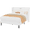White, variant on Frostbloom Queen Size Velvet Bed Frame with USB & Type-C Charging Ports – Platform Design, Black