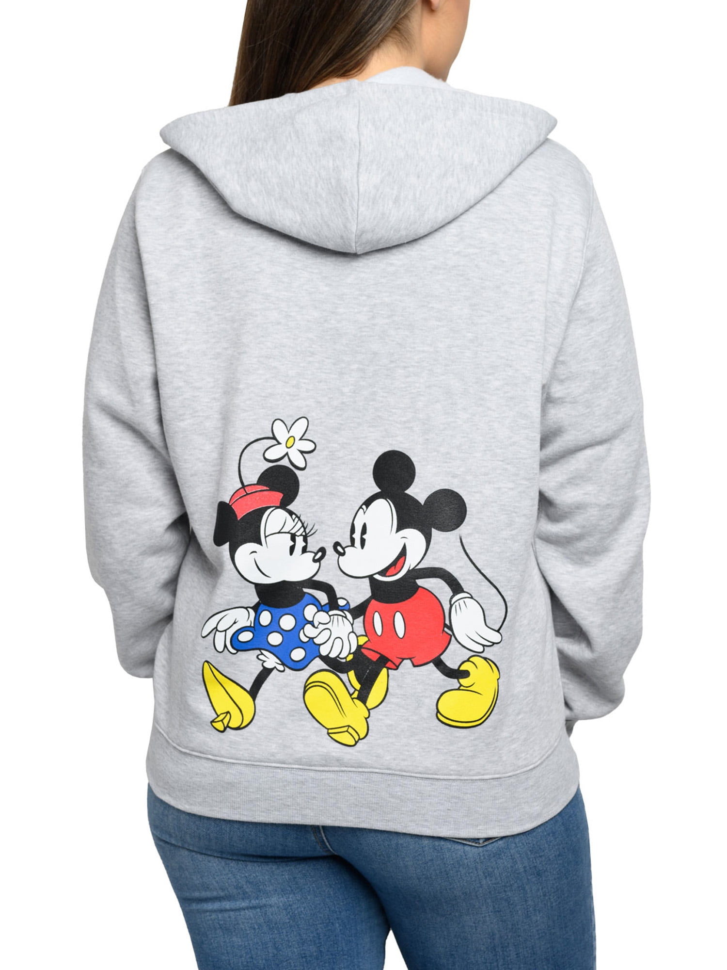 Disney Women's Mickey/Minnie Mouse 2 Piece Short/Shirt Pajama Set Gray, X-Large 