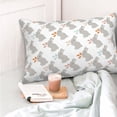 thumbnail image 4 of Pofeuu Gray Rabbit Print Polyester Microfiber Plush Pillowcases, Super Soft and Cozy Pillow Case Covers with Envelop Closure（Pillow core not included）-20"x30", 4 of 6