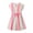 Pink, variant on TAIAOJING Toddler Summer Girls V-Neck Fashion Colorful Stripes Printed Short Sleeve Curved Waist Flowy Dress Cute 9-10Y