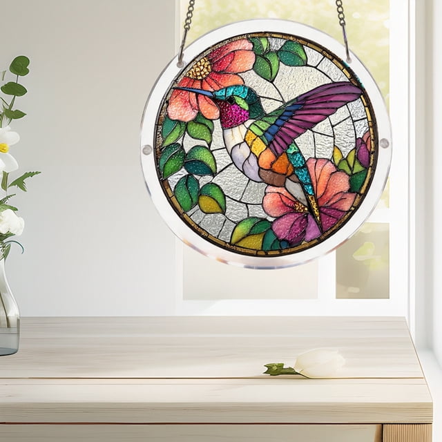 Tong Acrylic Puzzle Style Colored Glass Style Hanging Featuring Unique Irregular Shapes As Home Art Which Can Be Installed On Windows1