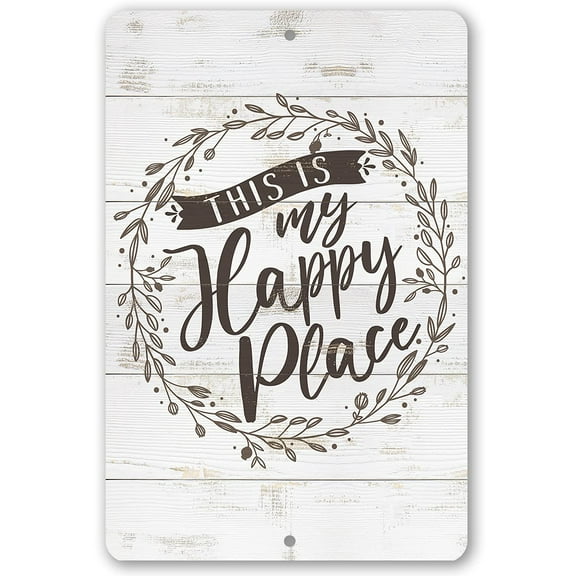 Metal Sign - This Is My Happy Place - Durable Metal Sign - Use Indoor/Outdoor - Makes a Great Wedding Gift and Bedroom Décor Under $20 (8" x 12")