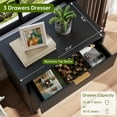 thumbnail image 4 of Twister.CK 3 Drawer Dresser, 28'' Wide Chest of Drawers with Anti-Tipping Device, Wood Nightstand for Bedroom, Hallway, Entryway, Small Spaces, Black, 4 of 6