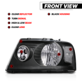 thumbnail image 2 of M-AUTO Pair Black Housing Clear Lens Clear Corner Headlights for 2004 2005 2006 2007 2008 Ford F-150 / 2006 2007 2008 Mark LT, 2 of 8